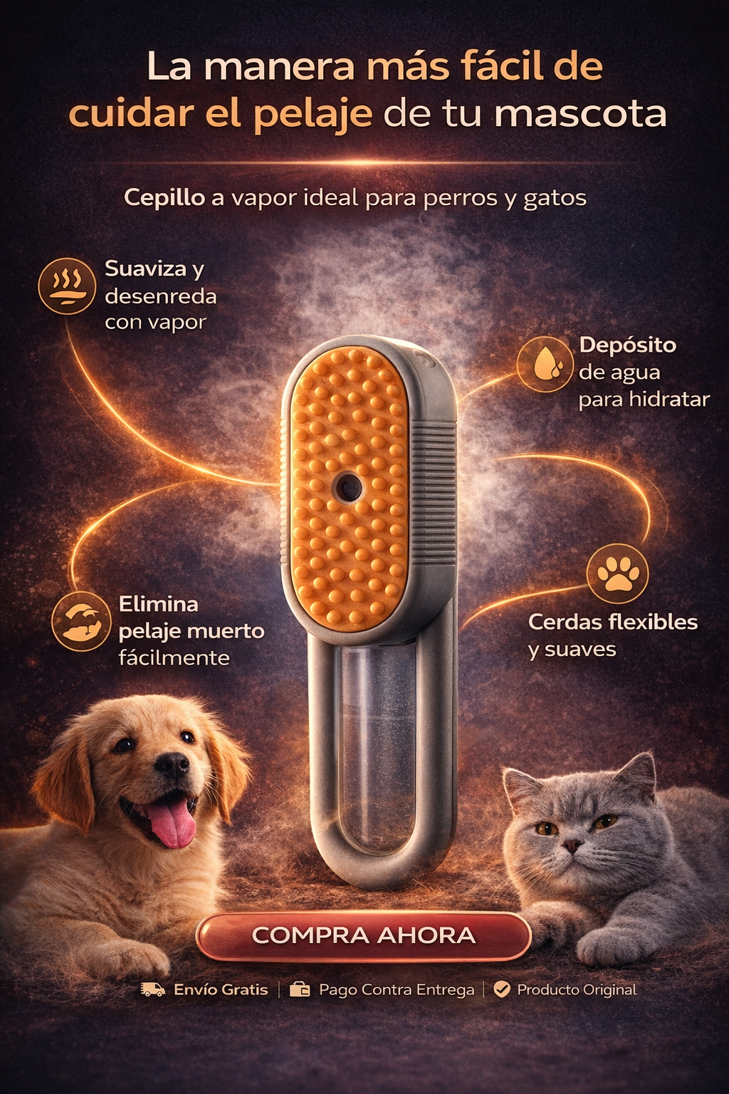 Cepillo A Vapor Para Mascotas